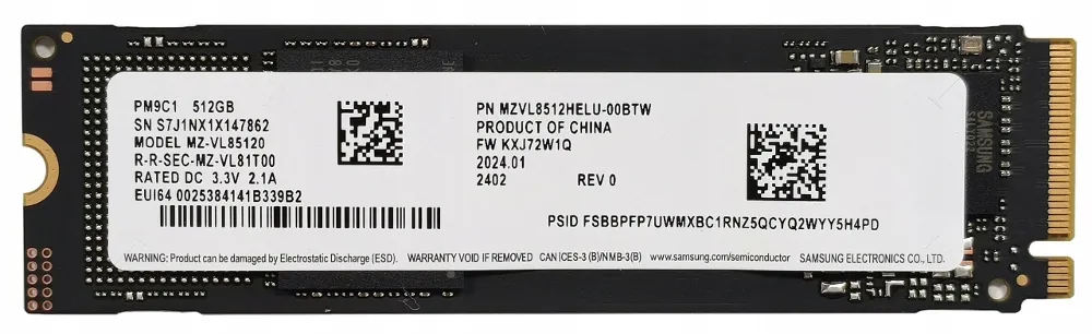 DISCO M.2 SAMSUNG MZ-VL85120 512GB SSD NVME